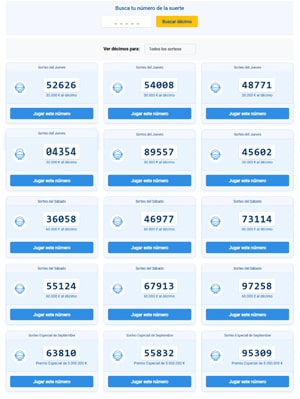 Elegir números de lotería