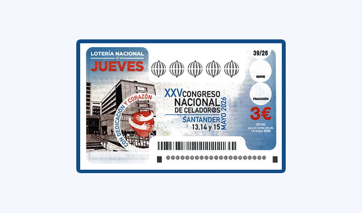 Sorteo Lotería Nacional Jueves 14 Mayo - 25 Congreso Nacional de Celadores en Santander