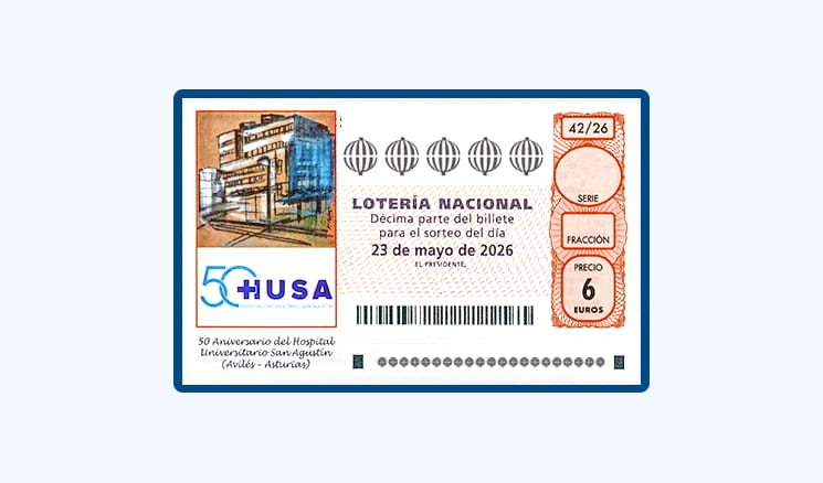 Sorteo Lotería Nacional Sábado 23 Mayo - 50º Aniversario Hospital San Agustín de Áviles