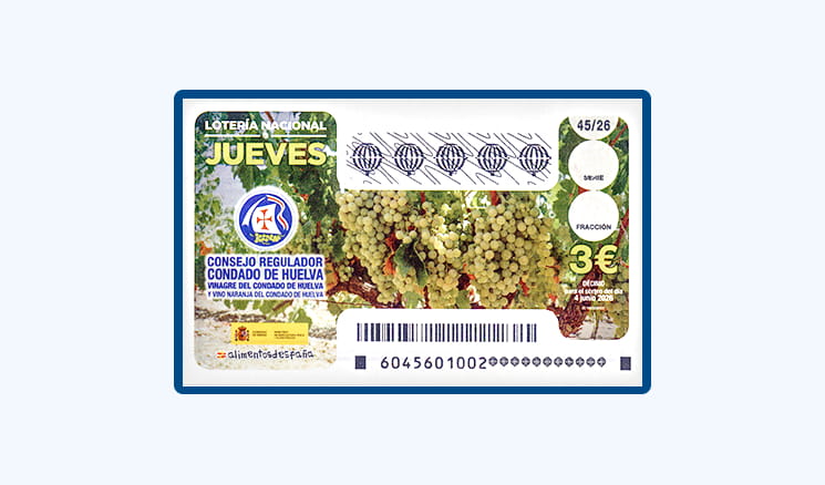 Sorteo Lotería Nacional Jueves 4 Junio - Consejo Regulador Condado de Huelva