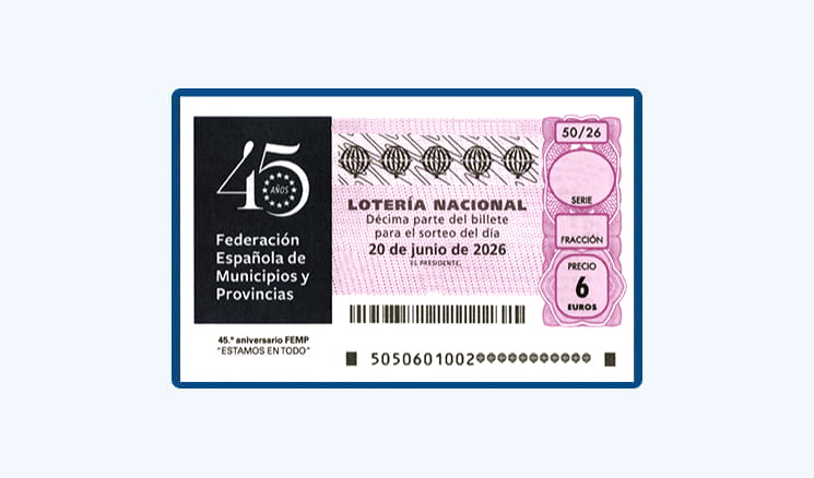 Sorteo Lotería Nacional Sábado 20 Junio - 45 Aniversario de la FEMP