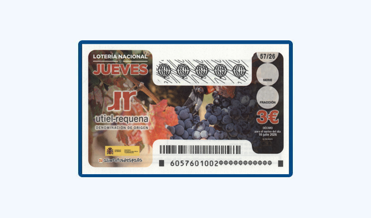 Sorteo Lotería Nacional Jueves 16 Julio - D.O. Utiel-Requena