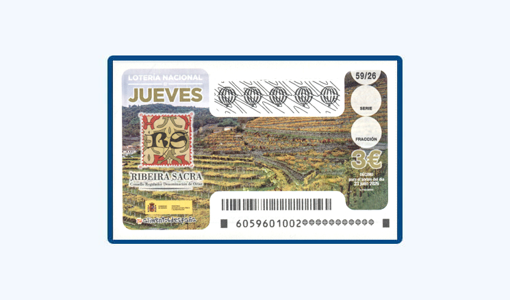 Sorteo Lotería Nacional Jueves 23 Julio - D.O. Ribeira Sacra