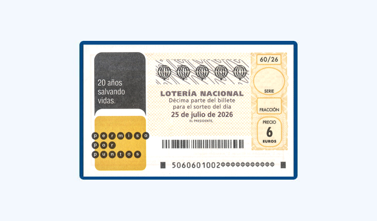Sorteo Lotería Nacional Sábado 25 Julio - 20 Años del Permiso por Puntos