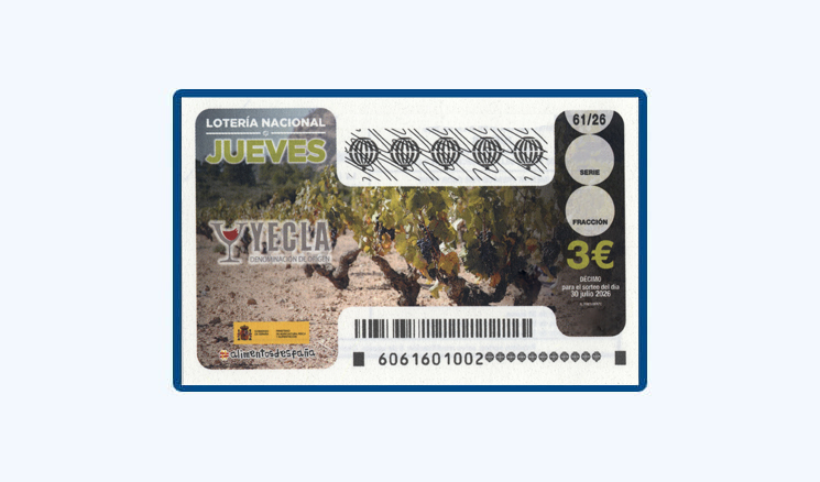 Sorteo Lotería Nacional Jueves 30 Julio - D.O. Yecla