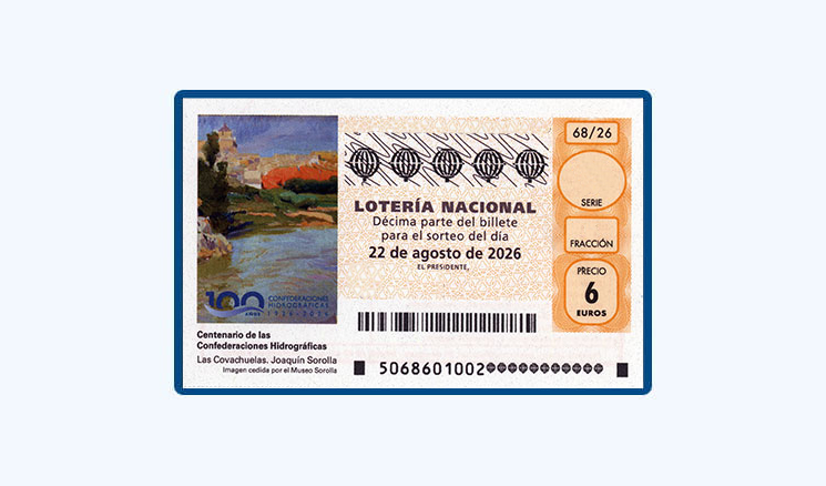 Sorteo Lotería Nacional Sábado 22 Agosto - Centenario Confederaciones Hidrográficas, Las Covachuelas de Joaquín Sorolla