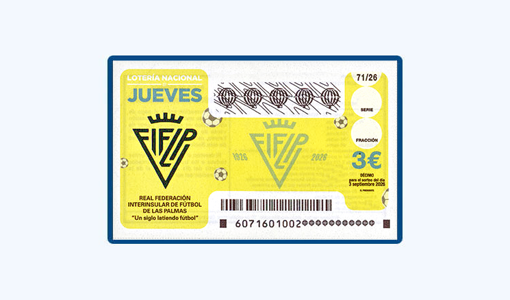 Sorteo Lotería Nacional Jueves 3 Septiembre - Centenario Real Federación Interinsular de Fútbol de Las Palmas