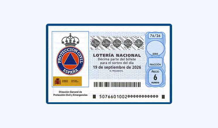 Sorteo Lotería Nacional Sábado 19 Septiembre - Homenaje a Protección Civil España